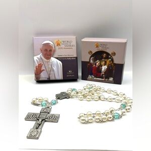Pope Francis FAMILIES 2015 ROSARY Philadelphia Ghirelli murano glass style